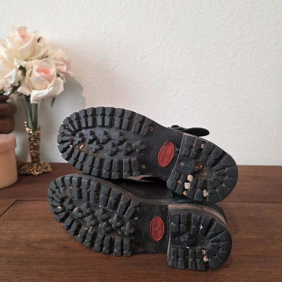 Vintage (90s) Skechers Black Leather Double Buckle Ankle Boot Sz 6 - Picture 7 of 9